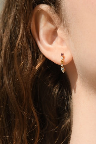 Boucles d’oreilles Rouna - Or jaune, diamants, citrines et topazes