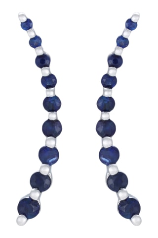 Boucles d’oreilles Maci - Or blanc et saphirs