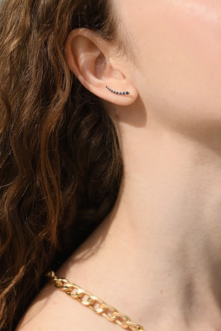 Boucles d’oreilles Maci - Or blanc et saphirs