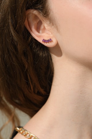 Puces Kori - Or jaune et améthystes