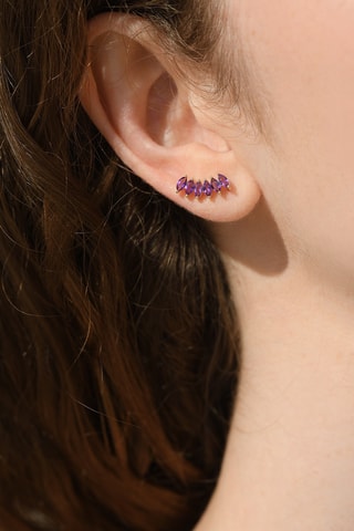 Puces Kori - Or jaune et améthystes