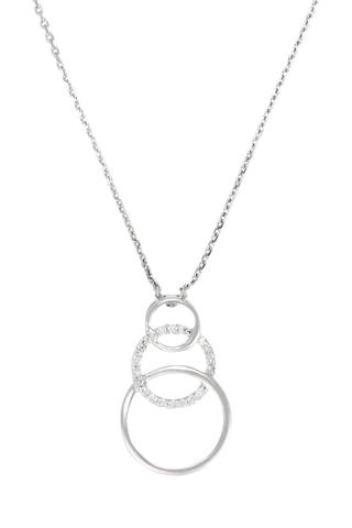 Pendentif Trio encerclé - Or blanc et diamants