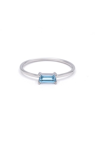 Bague - Or blanc et topaze