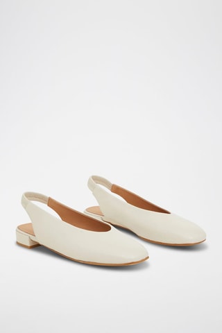 Geitenleren Ballerina’s - Ecru