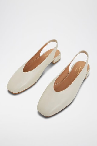 Geitenleren Ballerina’s - Ecru