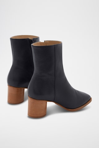 Kalfsleren Enkellaarzen Keliana - Zwart