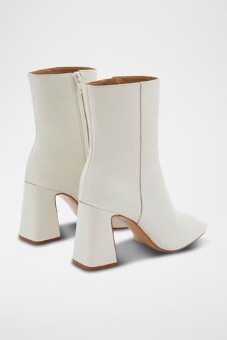 Kalfsleren Enkellaarzen Kiyana - Ecru