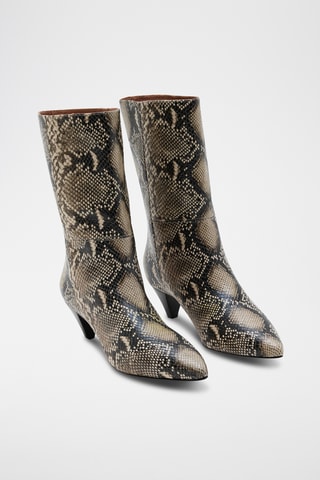 Kalfsleren Enkellaarzen Kristen - Bruin en Zwart