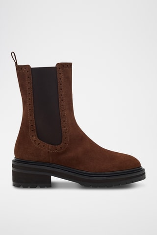 Kalfsnubuck Chelsea Boots Mayfair - Donkerbruin