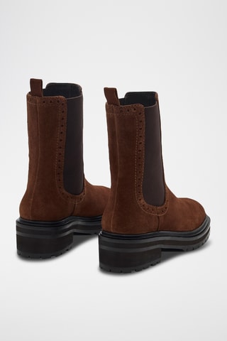 Kalfsnubuck Chelsea Boots Mayfair - Donkerbruin