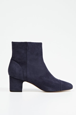 Nubuck Enkellaarzen met Hak Kery - Marineblauw