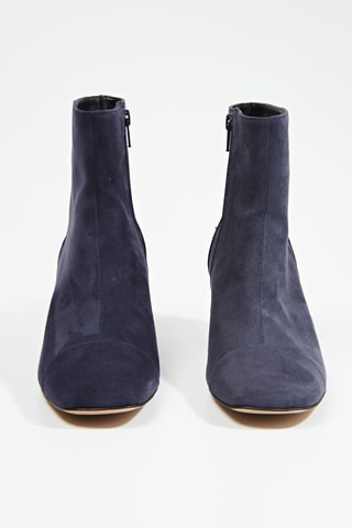 Nubuck Enkellaarzen met Hak Kery - Marineblauw