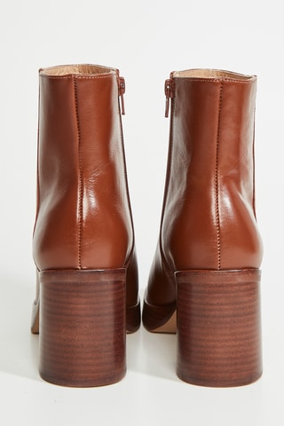 Kalfsleren Enkellaarzen Teanna - Bruin