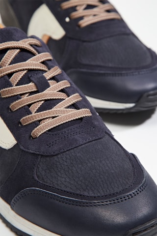 Leren Sneakers Carpazo -  Marineblauw