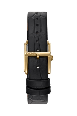 Montre à quartz en cuir - Noir et doré