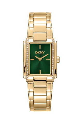 Montre à quartz en acier - Doré et vert foncé