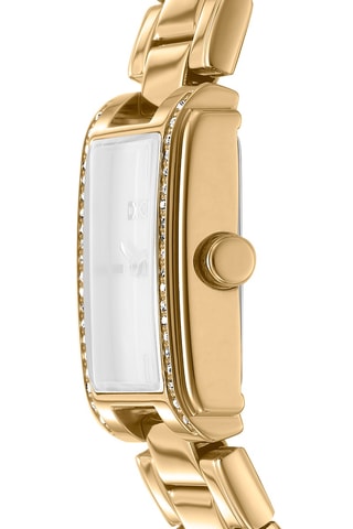 Montre à quartz en acier - Doré et vert foncé