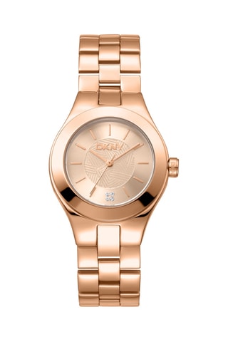 Montre à quartz en acier - Doré rose