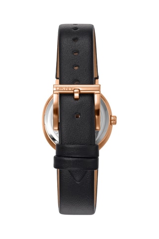 Montre à quartz en cuir - Noir et doré rose