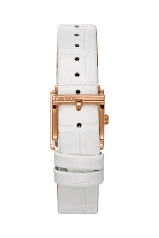 Montre à quartz en cuir - Blanc et doré rose