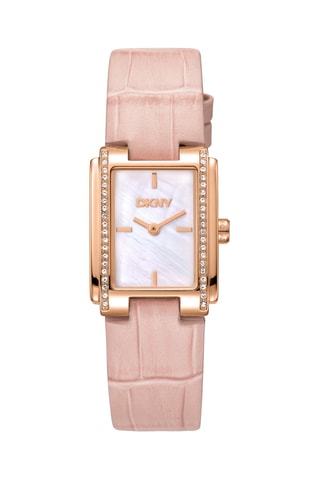 Montre à quartz en cuir - Rose et doré rose