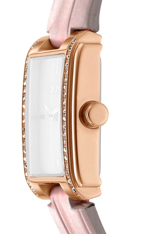 Montre à quartz en cuir - Rose et doré rose