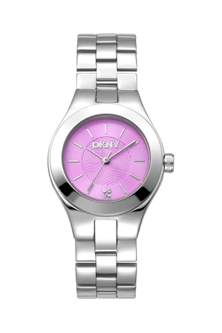Montre à quartz en acier - Argenté et rose
