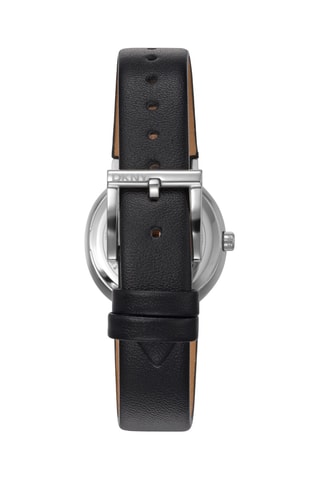 Montre à quartz en cuir - Noir et argenté