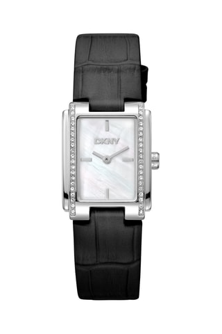 Montre à quartz en cuir - Noir et argenté