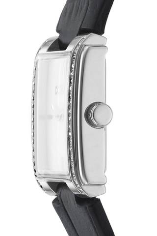 Montre à quartz en cuir - Noir et argenté