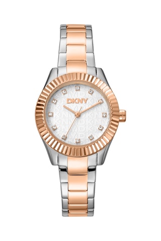 Montre à quartz en acier - Doré rose et argenté