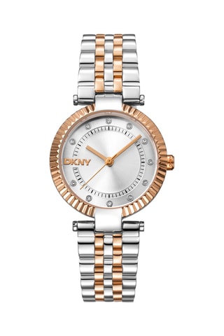 Montre à quartz en acier - Doré rose et argenté