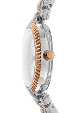 Montre à quartz en acier - Doré rose et argenté