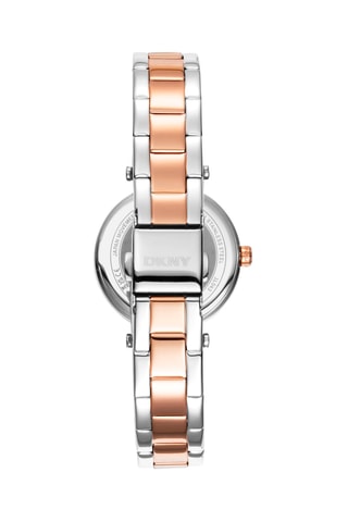 Montre à quartz en acier - Argenté et doré rose