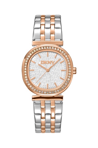 Montre à quartz en acier - Argenté et doré rose