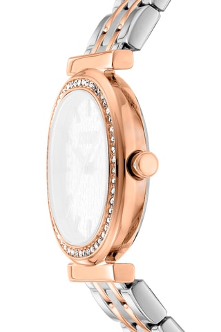 Montre à quartz en acier - Argenté et doré rose