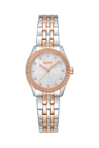 Montre à quartz en acier - Argenté et doré rose