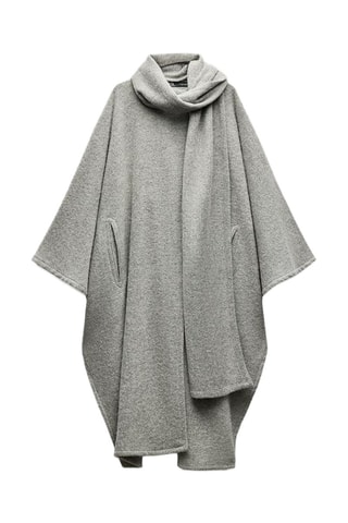 Cape en alpaga et laine - Gris clair