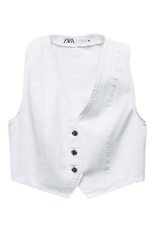 Gilet sans manches en jean - Blanc