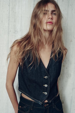 Gilet sans manches en jean - Bleu foncé