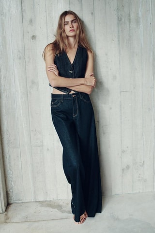 Gilet sans manches en jean - Bleu foncé