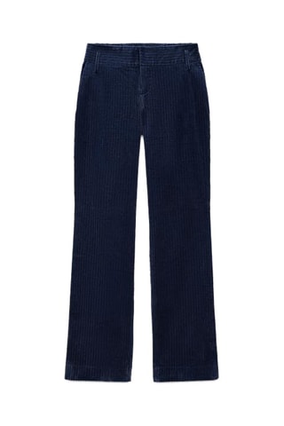 Pantalon droit en velours - Bleu marine