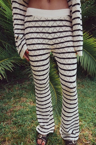 Pantalon taille haute - Ecru