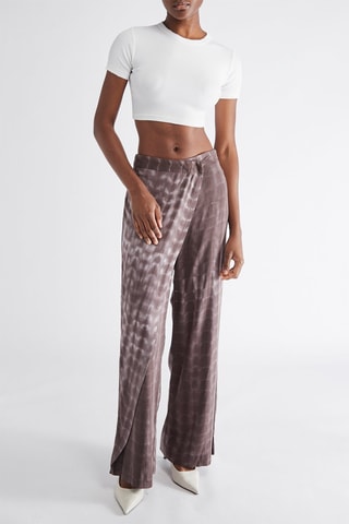 Pantalon taille haute tie and dye - Marron