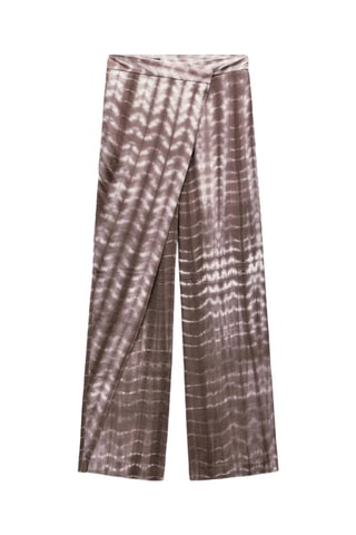 Pantalon taille haute tie and dye - Marron