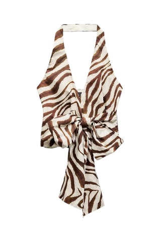 Top - Ecru et marron