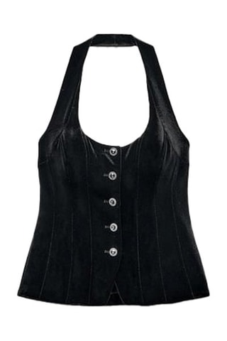 Top en velours - Noir