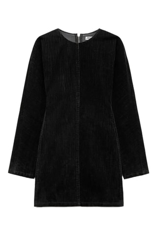 Robe droite en velours - Noir