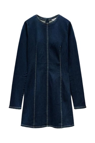 Robe droite en jean - Bleu marine