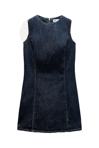 Robe droite en jean - Bleu marine